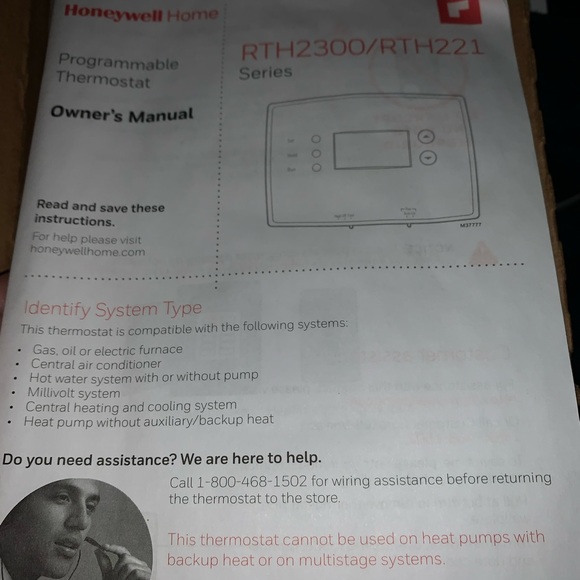 Honeywell home programmable thermostat RTH2300/RTH221 series - Picture 4 of 7